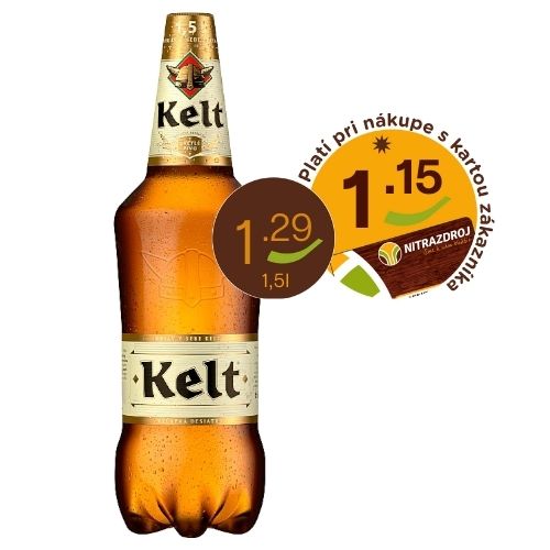 Pivo svetlé výčapné 10° 4,1% 1,5l PET Kelt