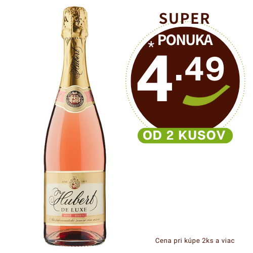 De Luxe akostné aromatické šumivé víno ružové sladké 0,75l Hubert