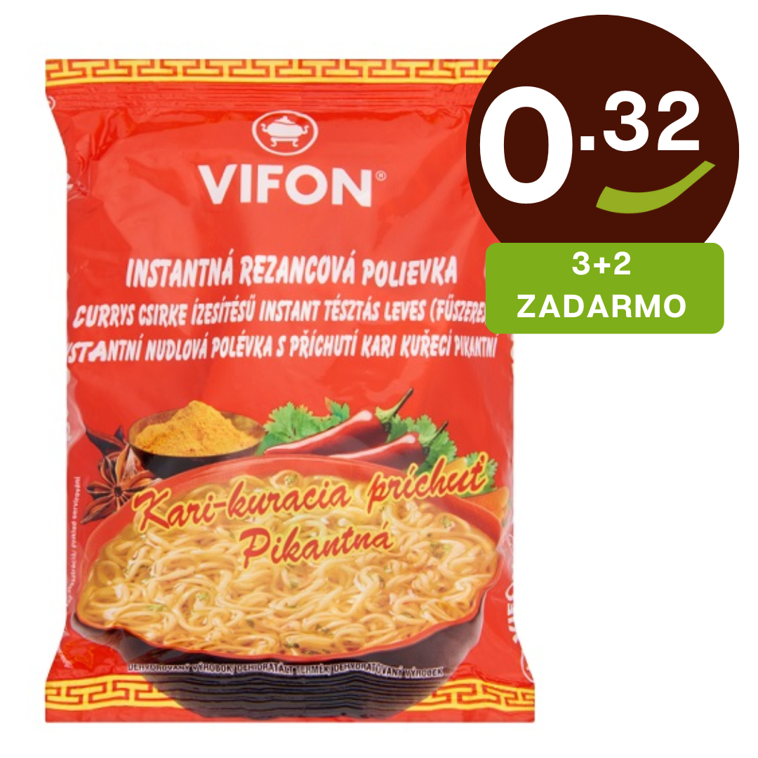 Instantná rezancová polievka s kari-kuracia pikantná 60g Vifon
