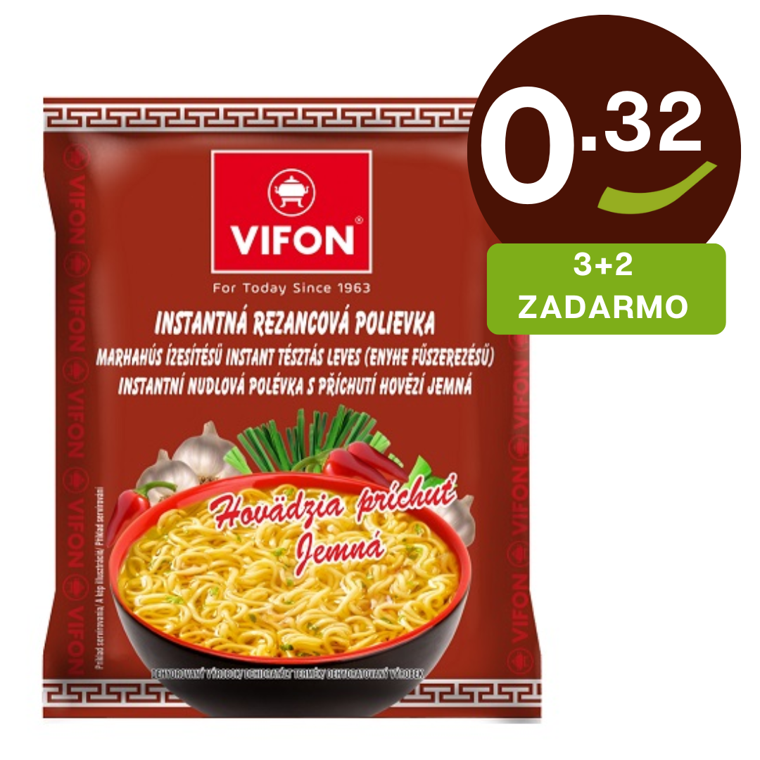 Instantná rezancová polievka hovädzia jemná 60g Vifon