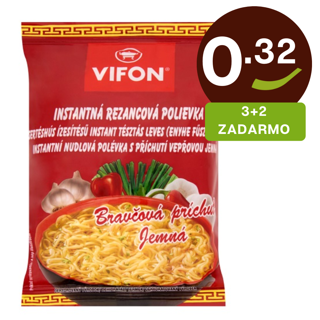 Instantná rezancová polievka bravčova jemná 60g Vifon
