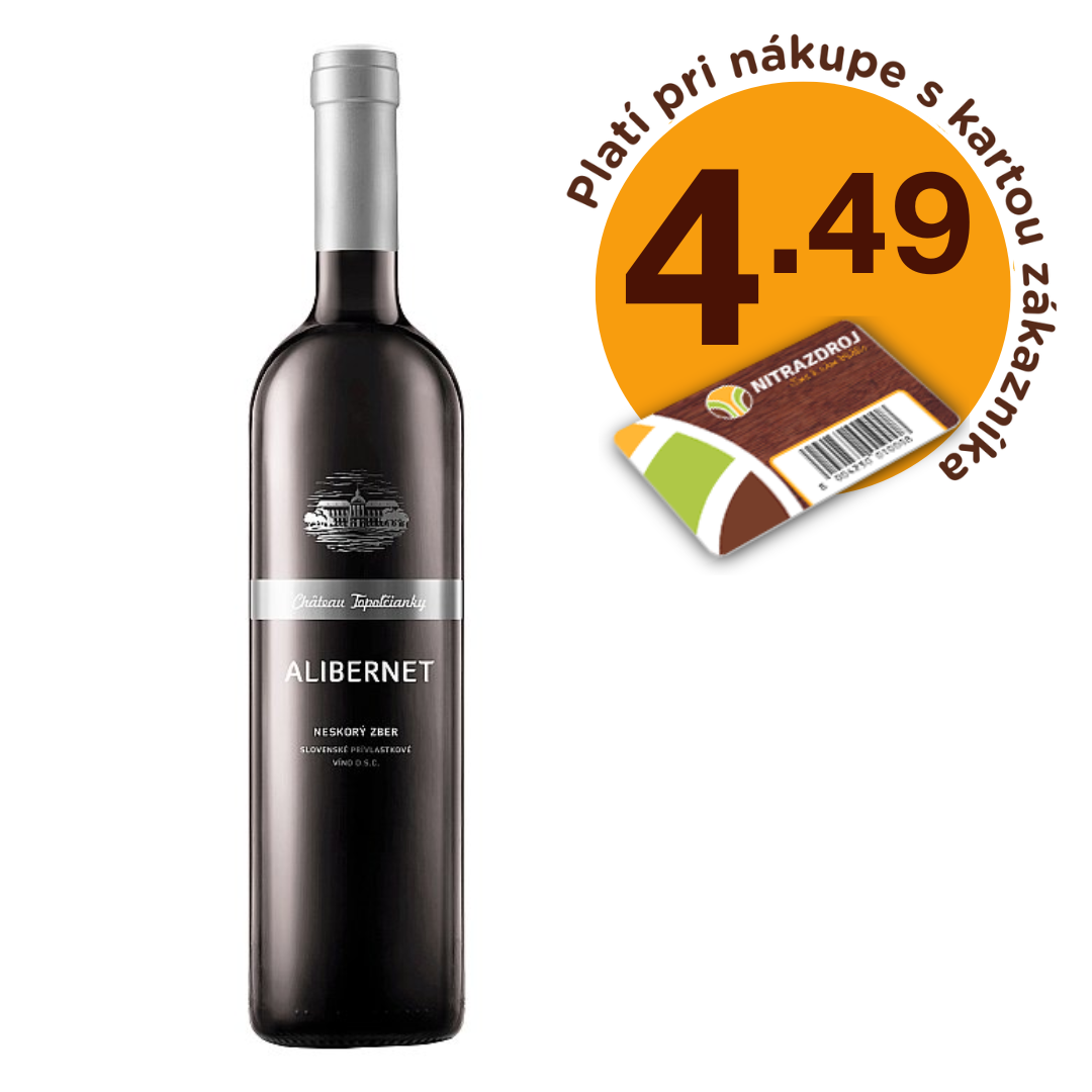 Fresh Collection Alibernet neskorý zber víno červené suché 0,75l Chateau Topoľčianky